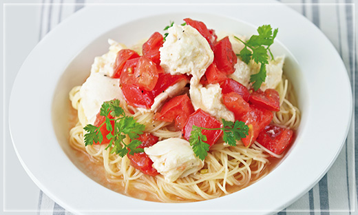 モッツァレラとトマトの冷製パスタ
